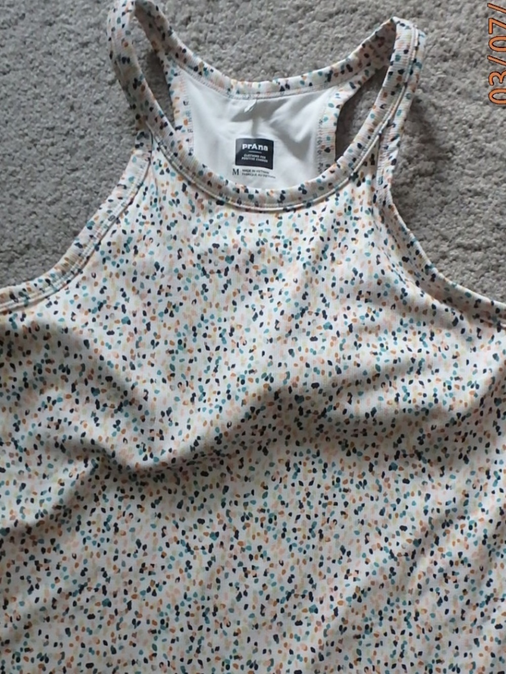 prAna racerback tank with shelf bra